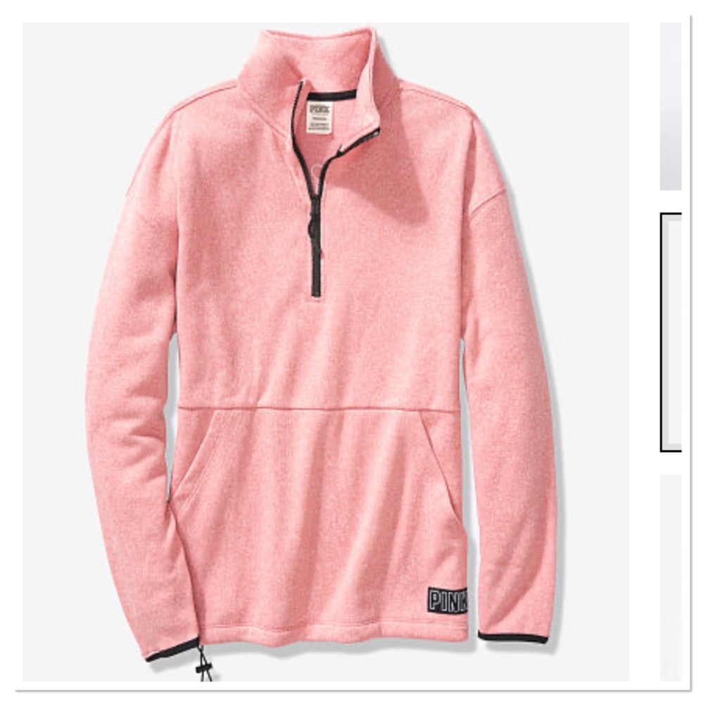 NEW VS PINK SWEATER KNIT TUNIC HALF ZIP